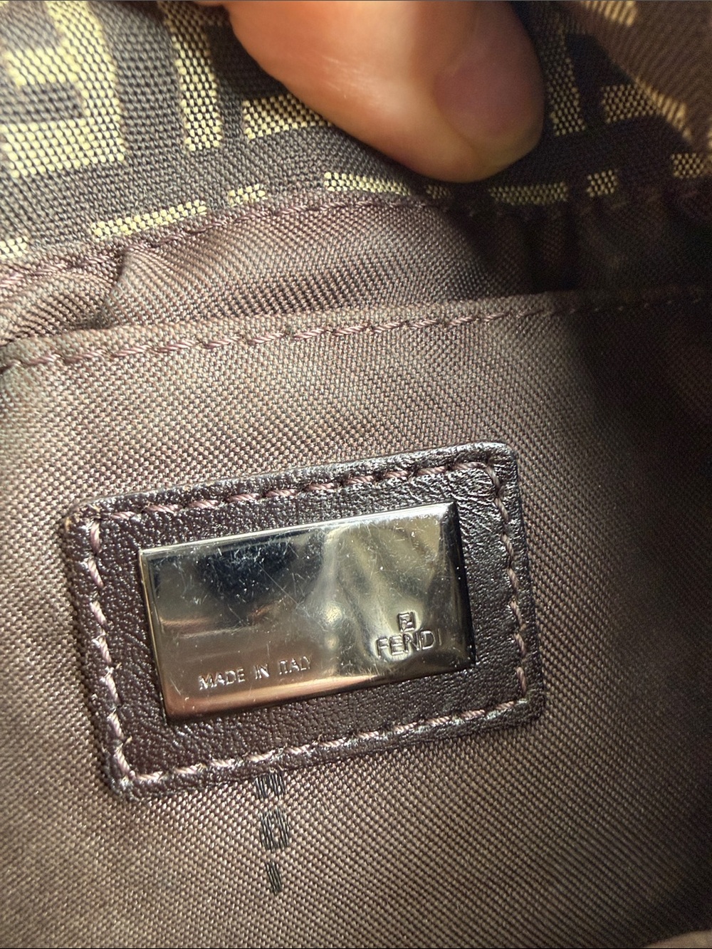 Fendi Brown FF Logo Mini Mama Baguette Shoulder Bag - Picture 4 of 8